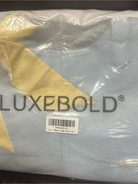 Luxebold Women's Light Blue Shoulder Bag with Yellow Accent